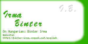 irma binter business card